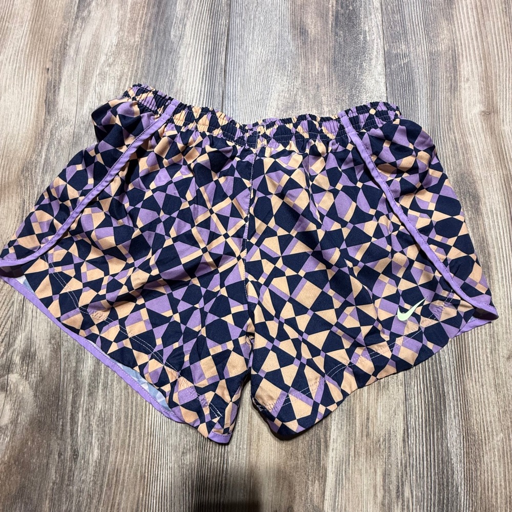 Nike Running Shorts Purple Geometric Mosaic Pattern Playwear